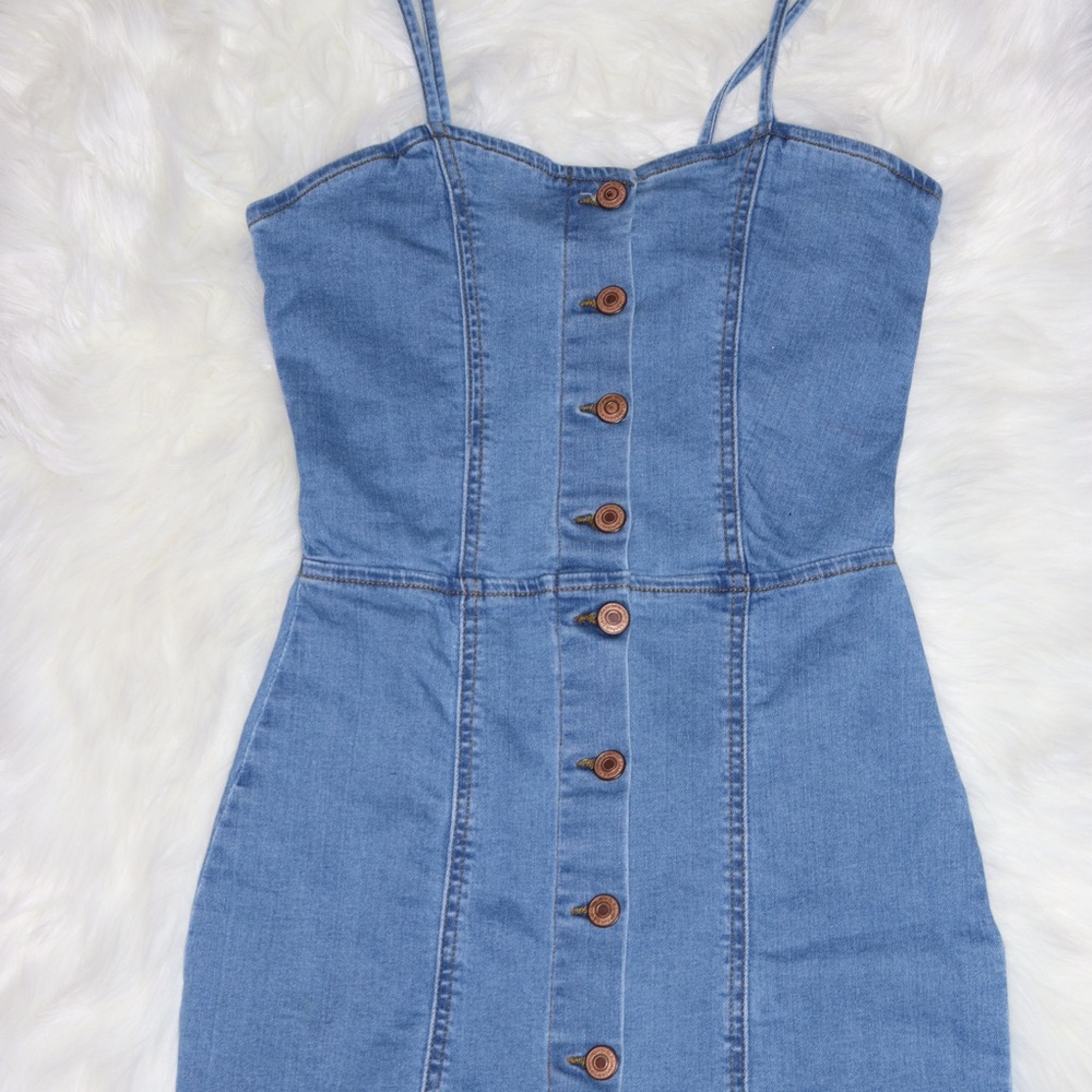 Denim Button Up Dress - Picture 1 of 3